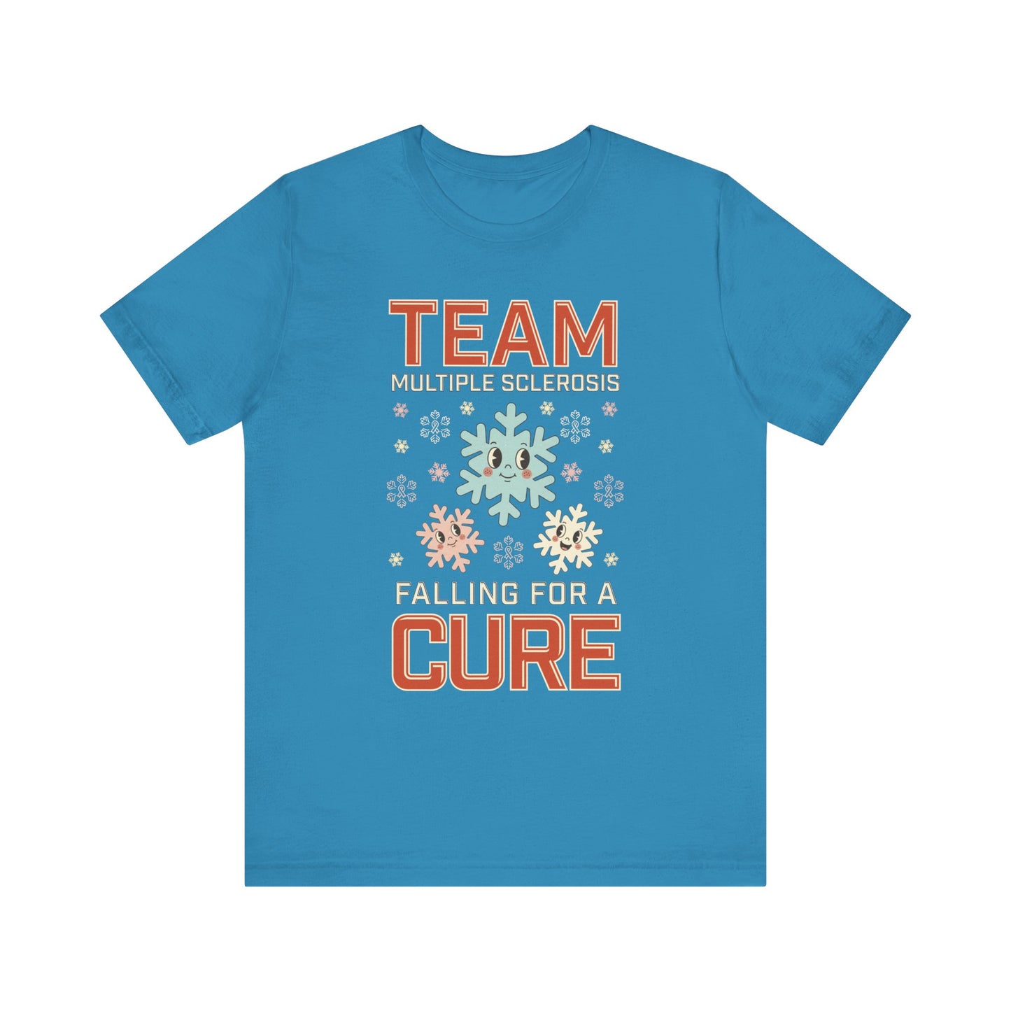 Falling for a Cure Team Tee- Adult Multiple Sclerosis Awareness, Charity Shirt, Unisex, Gift for Supporters, Fundraising Apparel