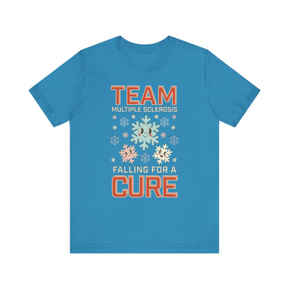 Falling for a Cure Team Tee- Adult Multiple Sclerosis Awareness, Charity Shirt, Unisex, Gift for Supporters, Fundraising Apparel