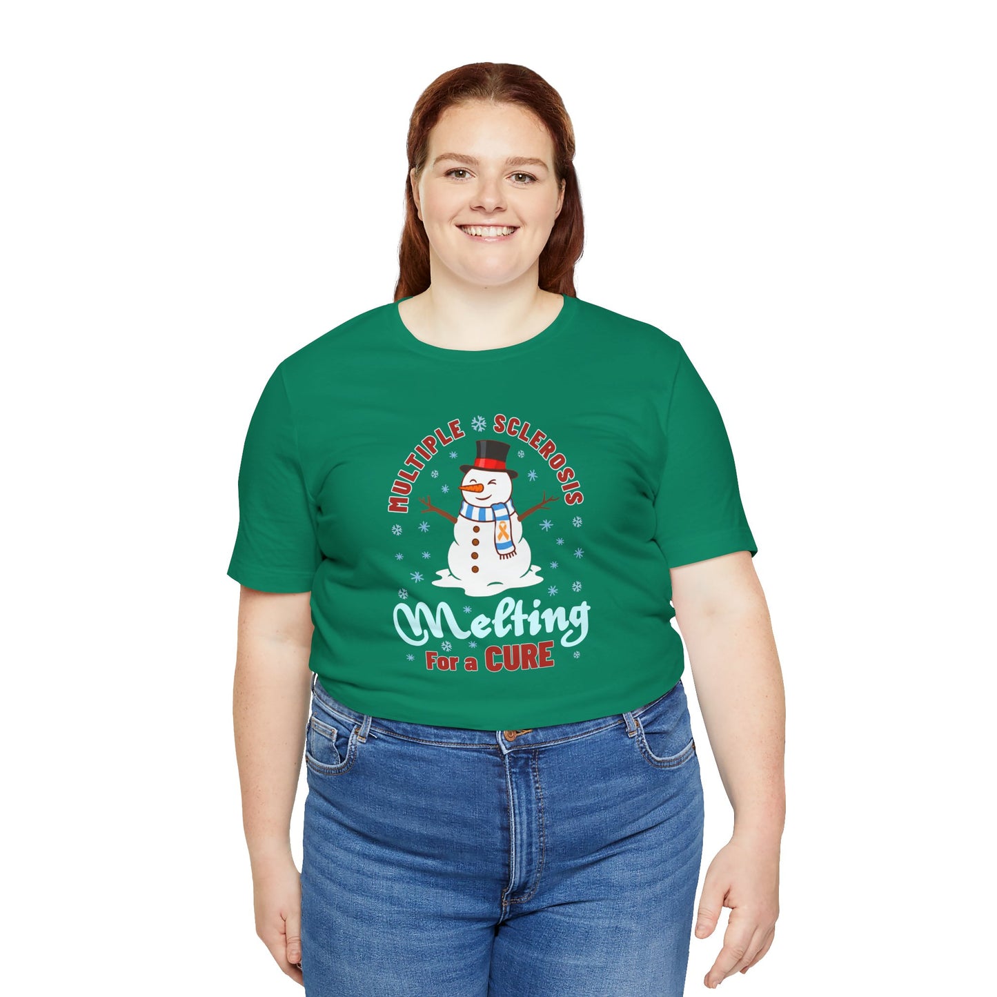 Snowman Melting for a Cure Team Adult Unisex Tee, Multiple Sclerosis Awareness, Charity Shirt, Unisex, Gift for Supporters, Fundraising Apparel