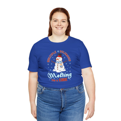 Snowman Melting for a Cure Team Adult Unisex Tee, Multiple Sclerosis Awareness, Charity Shirt, Unisex, Gift for Supporters, Fundraising Apparel