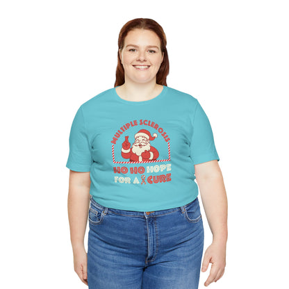 Ho Ho HOPE for a Cure Adult Tee, Multiple Sclerosis Awareness, Charity Shirt, Unisex, Gift for Supporters, Fundraising Apparel