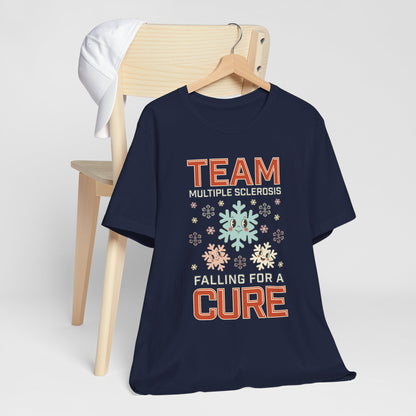 Falling for a Cure Team Tee- Adult Multiple Sclerosis Awareness, Charity Shirt, Unisex, Gift for Supporters, Fundraising Apparel