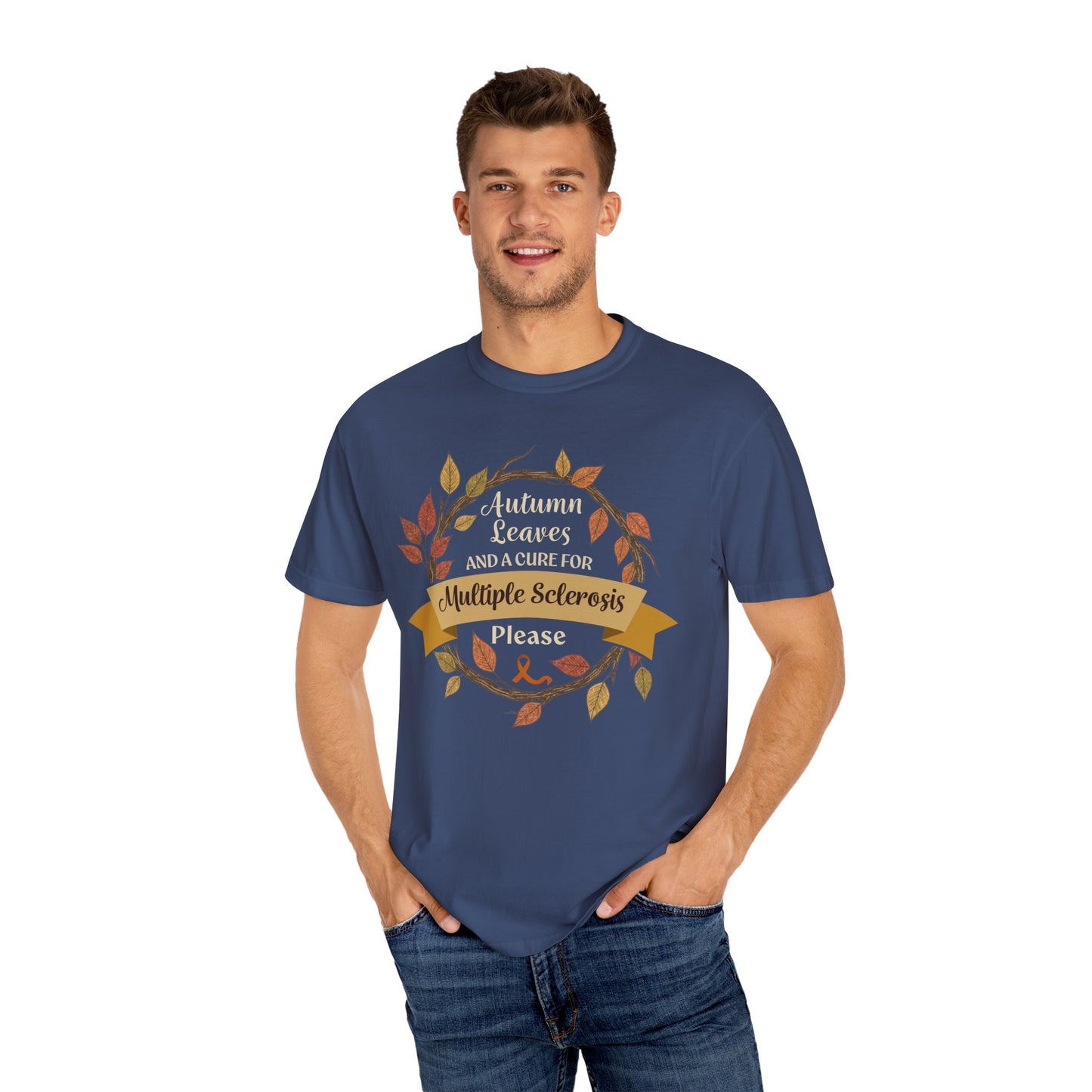 Autumn Leaves Multiple Sclerosis Awareness T-shirt, Unisex Graphic Tee, Fall Fashion, Support MS Research, Gift for Her