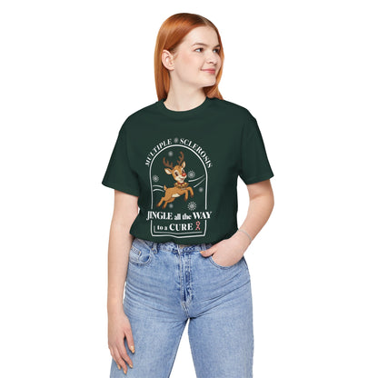 Jingle All The Way To A Cure For MS T-Shirt | Multiple Sclerosis Christmas Tee