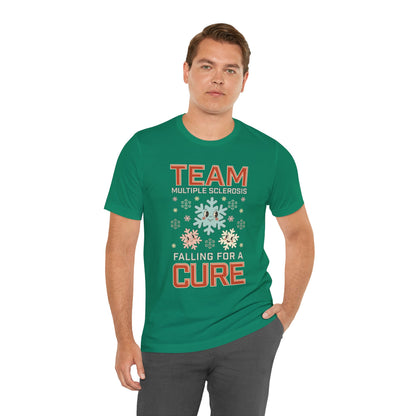 Falling for a Cure Team Tee- Adult Multiple Sclerosis Awareness, Charity Shirt, Unisex, Gift for Supporters, Fundraising Apparel