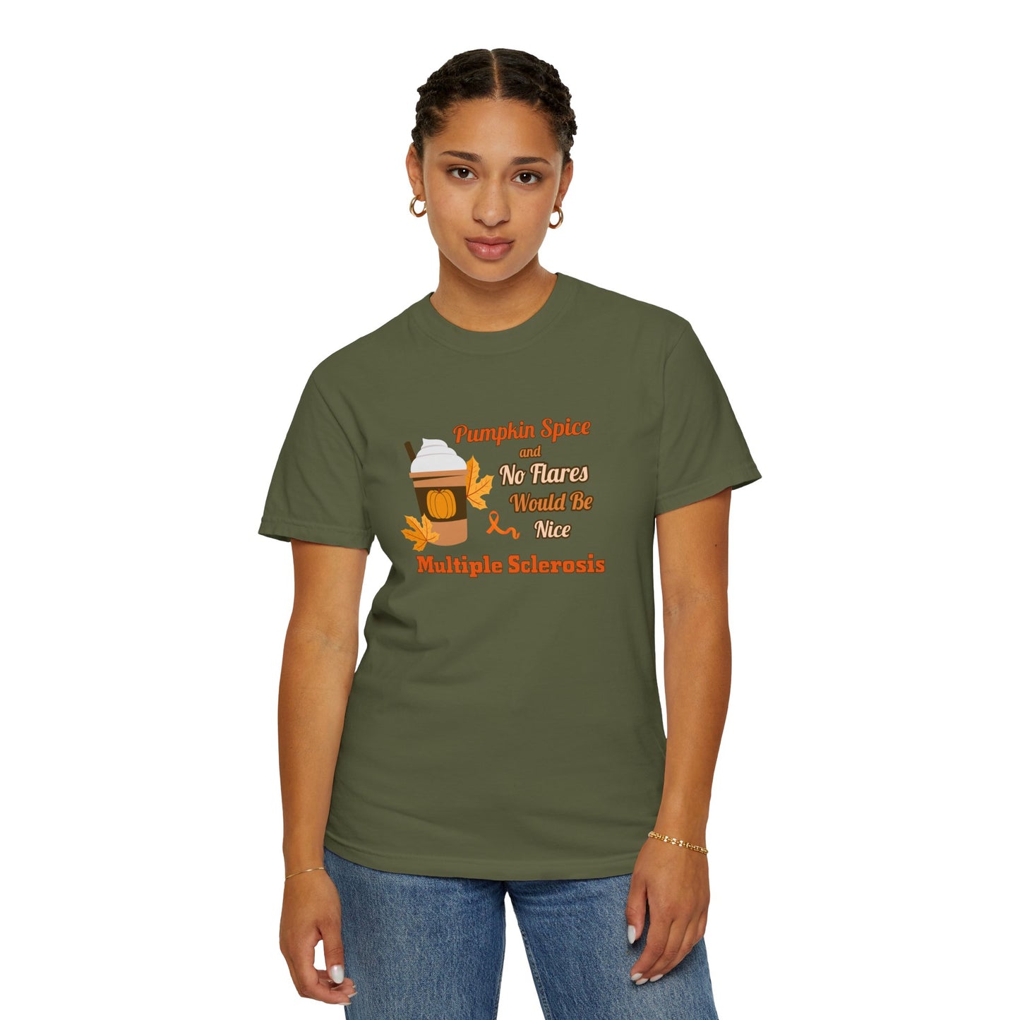 Pumpkin Spice & No Flares Would Be Nice - Unisex Garment-Dyed T-shirt