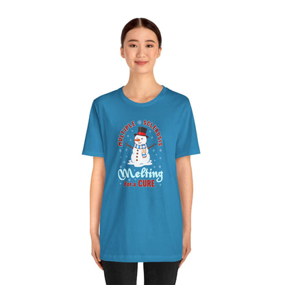 Snowman Melting for a Cure Team Adult Unisex Tee, Multiple Sclerosis Awareness, Charity Shirt, Unisex, Gift for Supporters, Fundraising Apparel