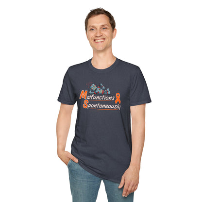 Funny Unisex Softstyle T-Shirt -MS 'Malfunctions Spontaneously' - Casual Wear, Gift for Tech Lovers, Humor Tee, Birthday Present, Geeky [...]