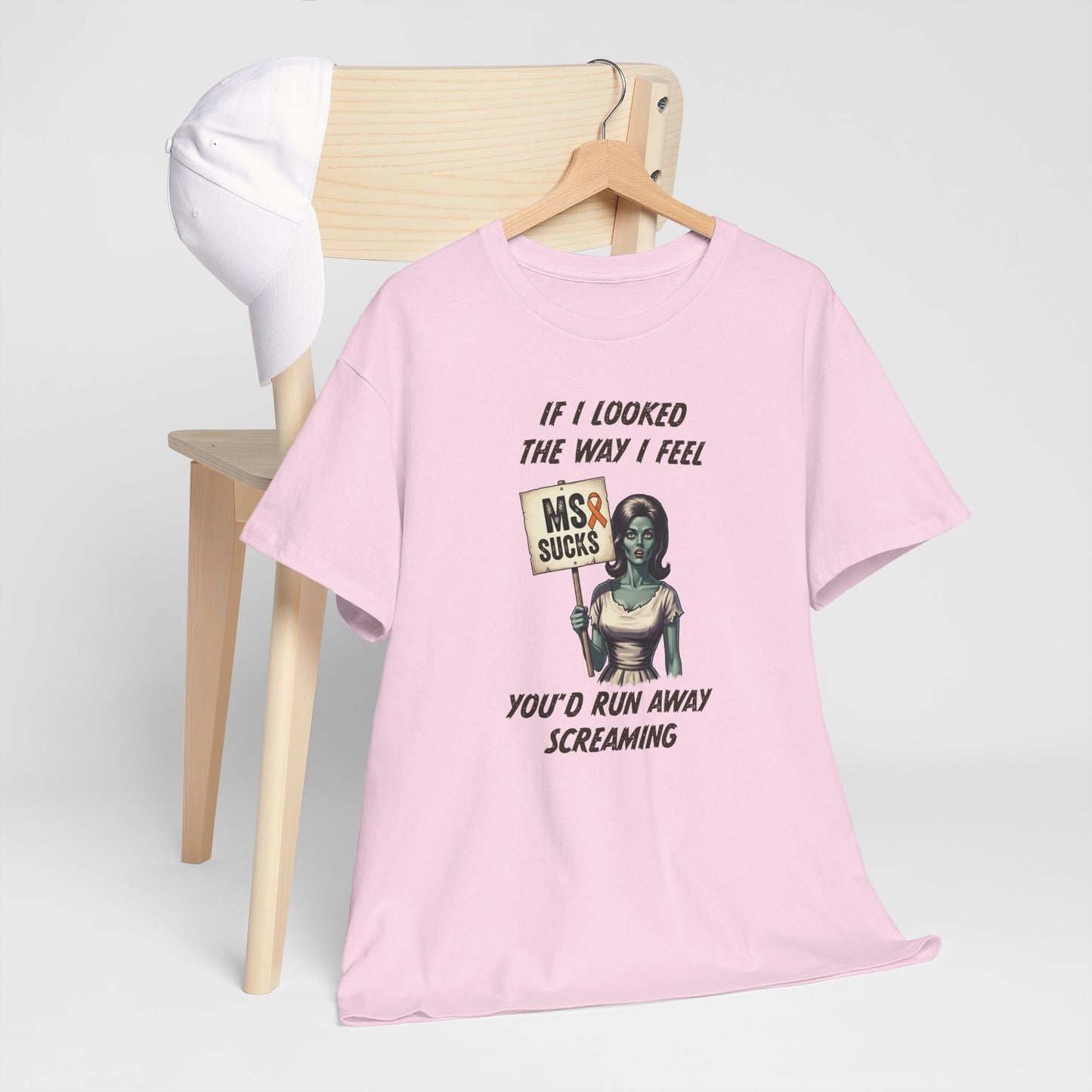 If I Looked the Way I Feel Unisex Heavy Cotton Tee MS Awareness, Funny Gift, MS Support, Casual Wear