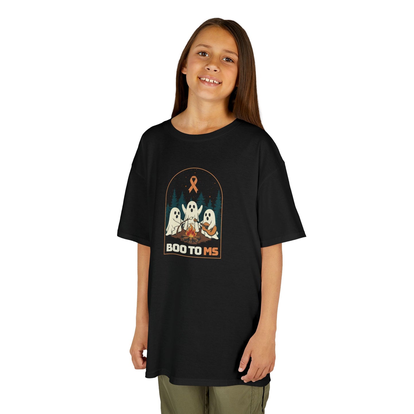 Kids Cute Boo to MS - Unisex Tee Kids for Halloween and Multiple Sclerosis Awareness