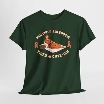 Empowering MS Awareness Tee: Tired & Cute-ish | Supportive Gift, Casual Wear, Disability Awareness, Motivational Apparel, Everyday Style