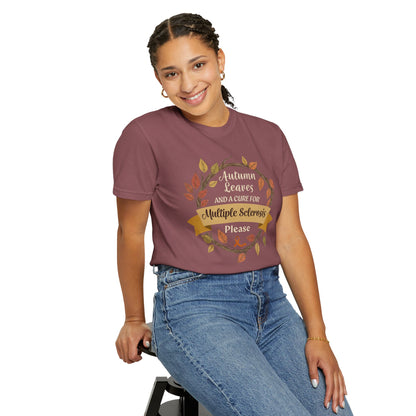 Autumn Leaves Multiple Sclerosis Awareness T-shirt, Unisex Graphic Tee, Fall Fashion, Support MS Research, Gift for Her