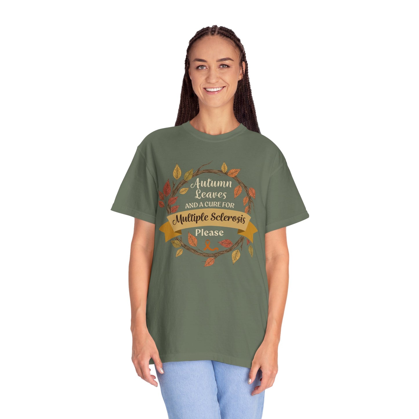 Autumn Leaves Multiple Sclerosis Awareness T-shirt, Unisex Graphic Tee, Fall Fashion, Support MS Research, Gift for Her