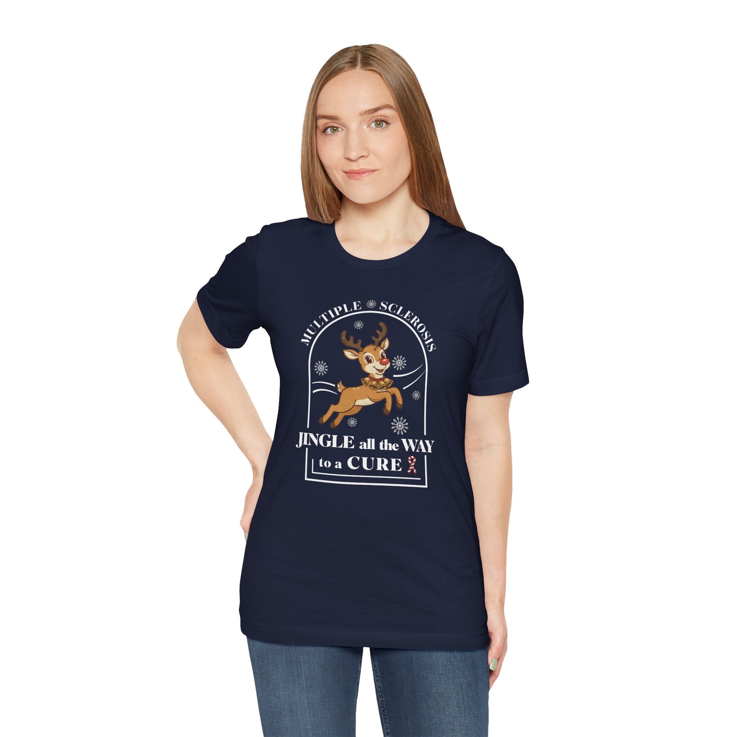 Jingle All The Way To A Cure For MS T-Shirt | Multiple Sclerosis Christmas Tee