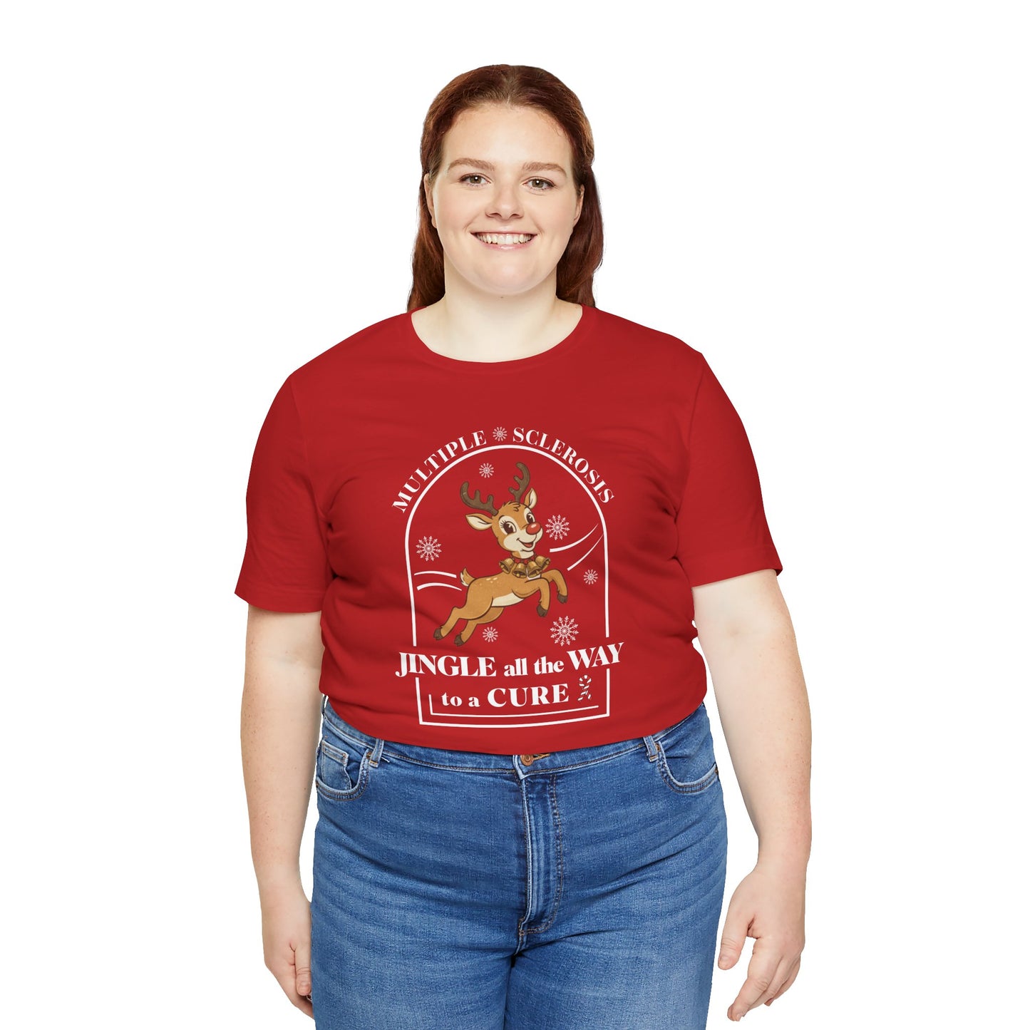 Jingle All The Way To A Cure For MS T-Shirt | Multiple Sclerosis Christmas Tee