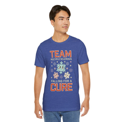 Falling for a Cure Team Tee- Adult Multiple Sclerosis Awareness, Charity Shirt, Unisex, Gift for Supporters, Fundraising Apparel