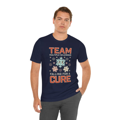 Falling for a Cure Team Tee- Adult Multiple Sclerosis Awareness, Charity Shirt, Unisex, Gift for Supporters, Fundraising Apparel