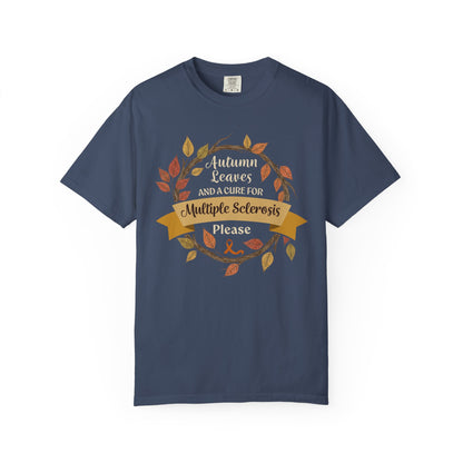 Autumn Leaves Multiple Sclerosis Awareness T-shirt, Unisex Graphic Tee, Fall Fashion, Support MS Research, Gift for Her