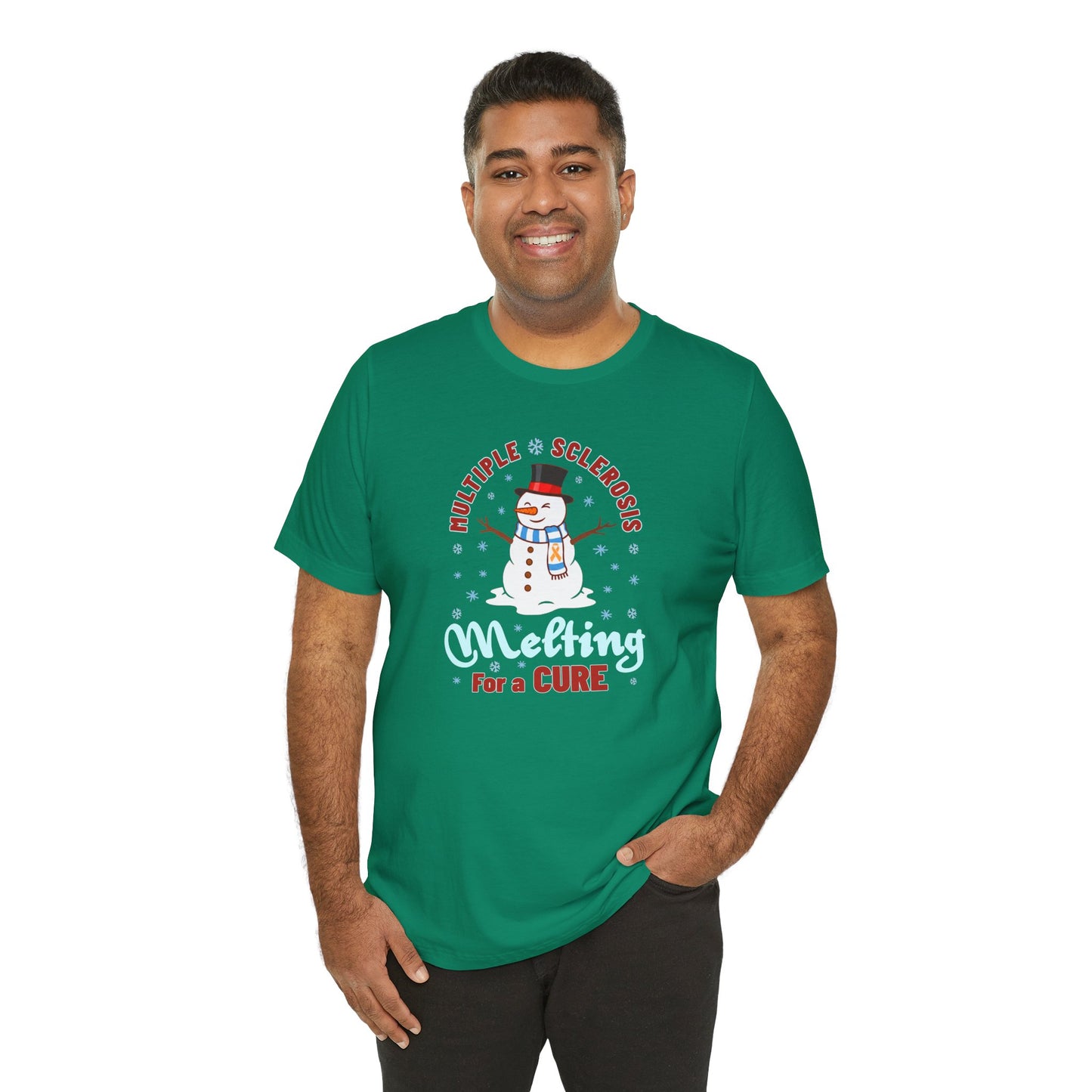Snowman Melting for a Cure Team Adult Unisex Tee, Multiple Sclerosis Awareness, Charity Shirt, Unisex, Gift for Supporters, Fundraising Apparel