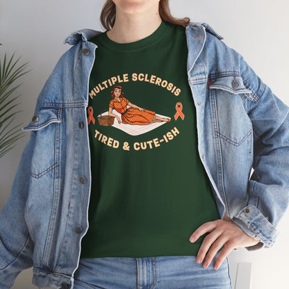 Empowering MS Awareness Tee: Tired & Cute-ish | Supportive Gift, Casual Wear, Disability Awareness, Motivational Apparel, Everyday Style