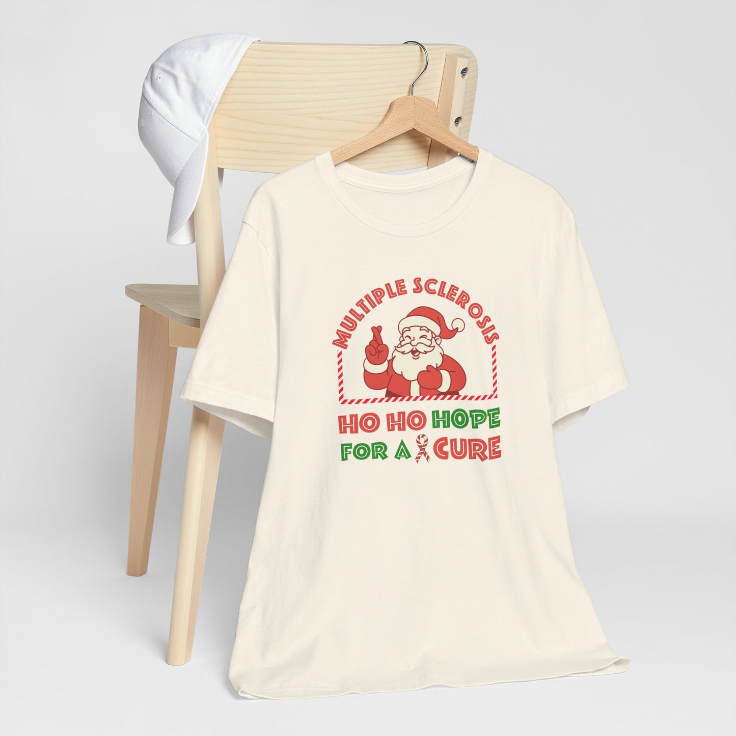 Ho Ho HOPE for a Cure Adult Tee, Multiple Sclerosis Awareness, Charity Shirt, Unisex, Gift for Supporters, Fundraising Apparel