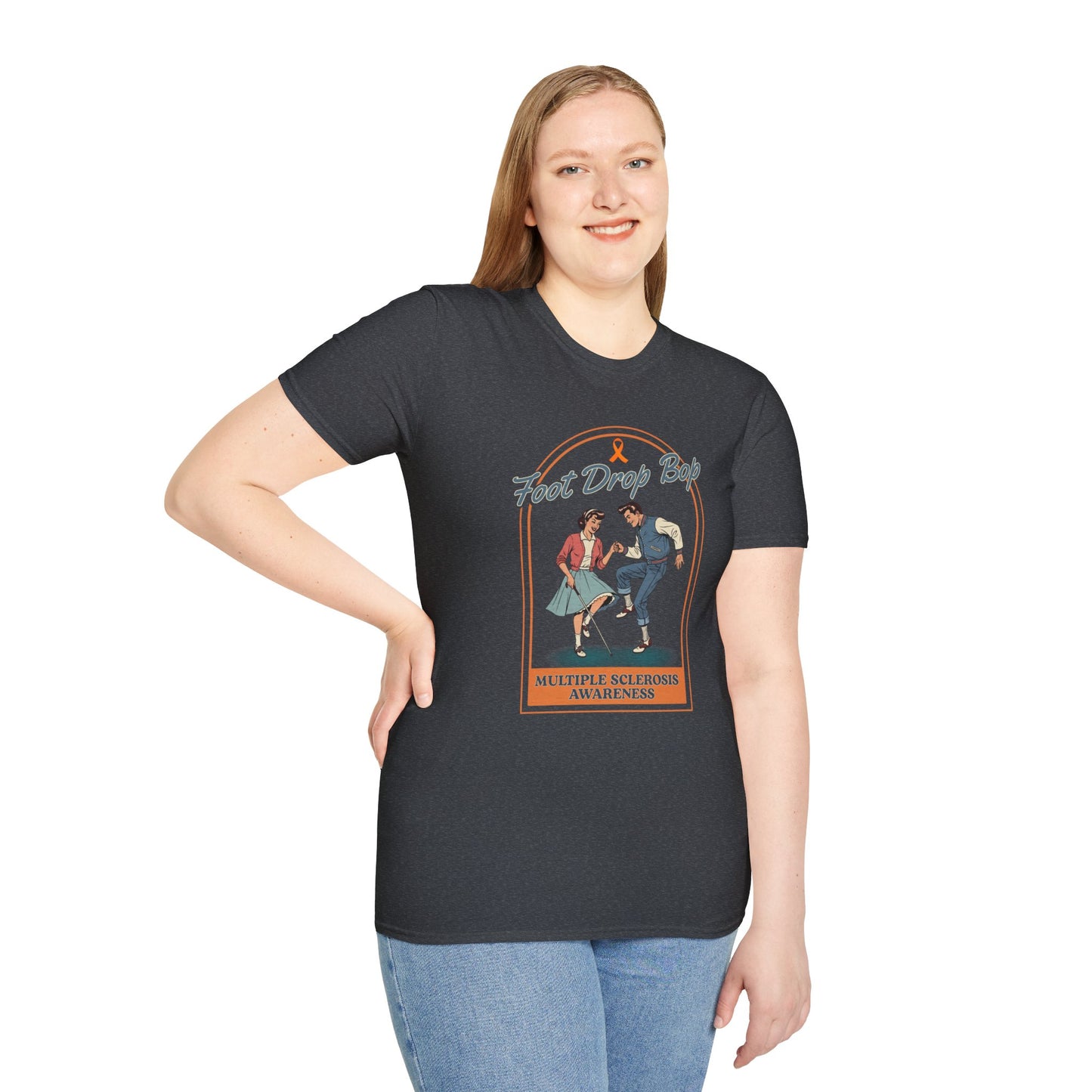 Foot Drop Bop Awareness T-Shirt, Unisex Graphic Tee for Multiple Sclerosis Awareness, Comfortable Casual Wear, Gift for MS Advocates