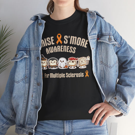 Cute Raise Awareness S'More  Adult Unisex Cotton T-Shirt- Multiple Sclerosis Support Shirt, S'More Fun for a Cause, Gift for Awareness Events