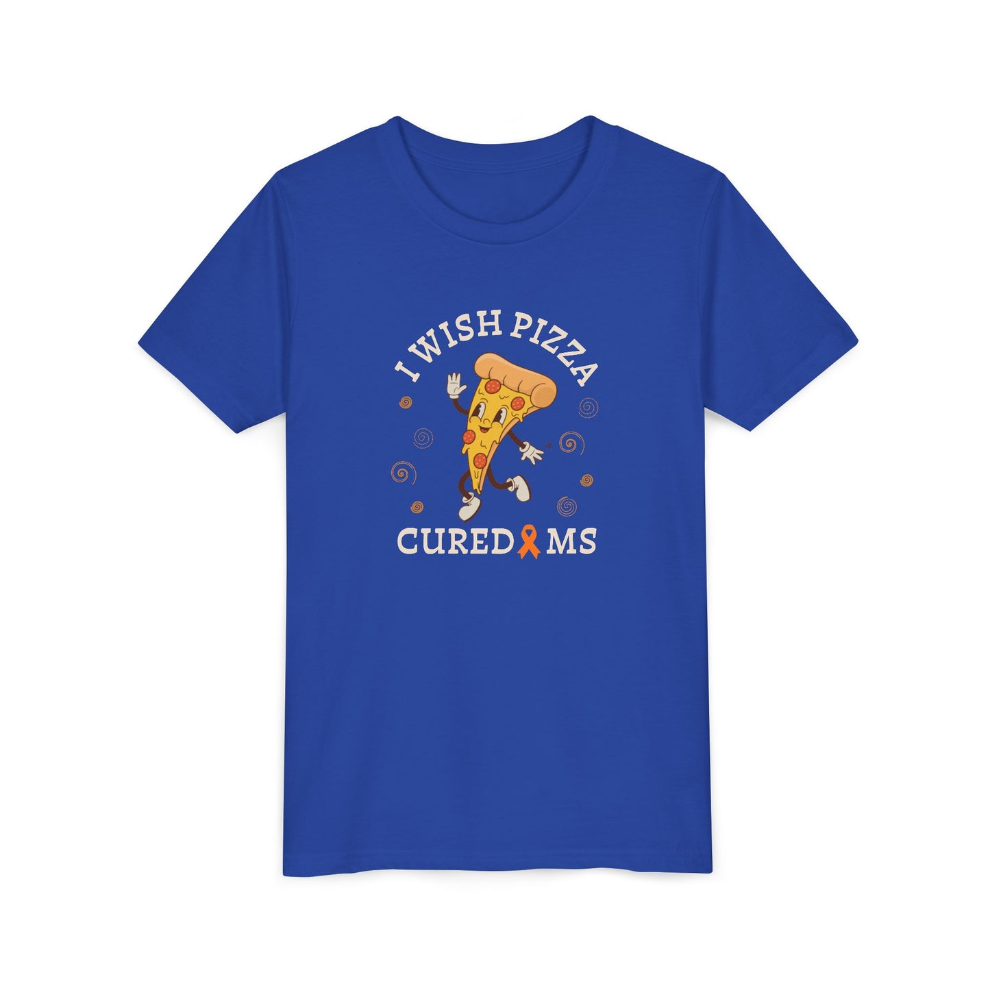 Youth I Wish Pizza CURED MS Short Sleeve Tee for Multiple Sclerosis Awareness