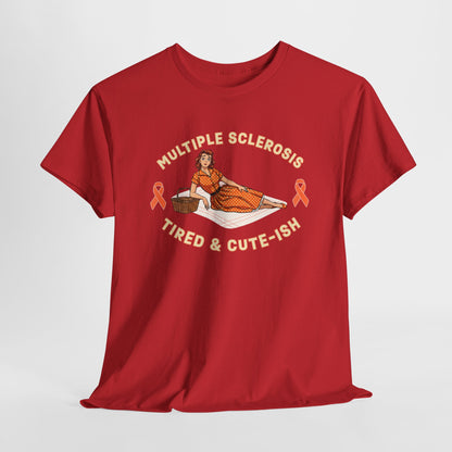 Empowering MS Awareness Tee: Tired & Cute-ish | Supportive Gift, Casual Wear, Disability Awareness, Motivational Apparel, Everyday Style