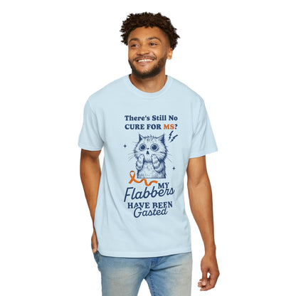 Cute Cat MS Awareness T-Shirt, Unisex Garment-Dyed Tee, "My Flabbers Have Been Gasted" MS Awareness T-Shirt  Funny Cat Shirt, Animal Lover Gift, Humor for MS Awareness