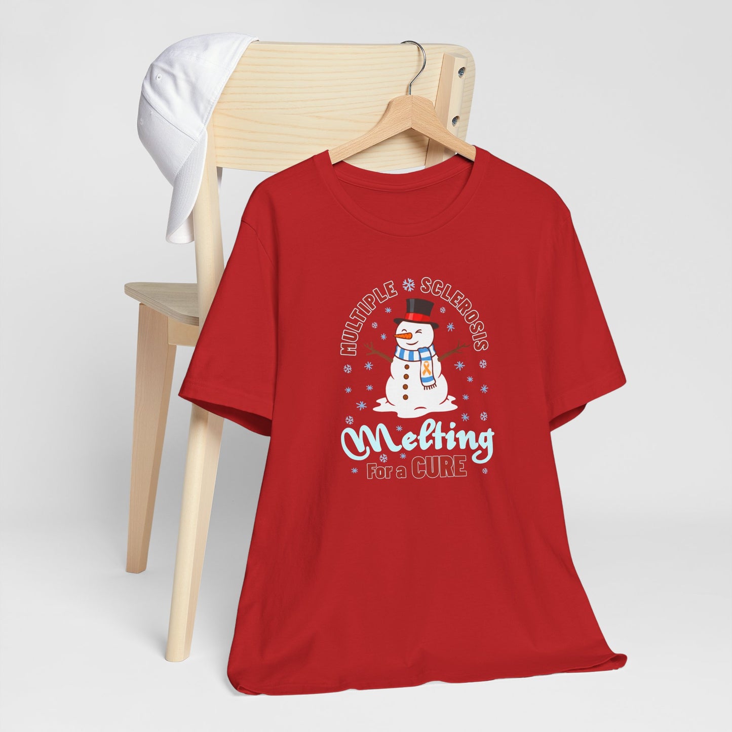 Snowman Melting for a Cure Team Adult Unisex Tee, Multiple Sclerosis Awareness, Charity Shirt, Unisex, Gift for Supporters, Fundraising Apparel