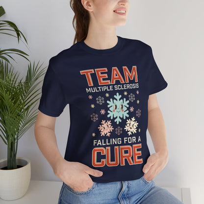 Falling for a Cure Team Tee- Adult Multiple Sclerosis Awareness, Charity Shirt, Unisex, Gift for Supporters, Fundraising Apparel
