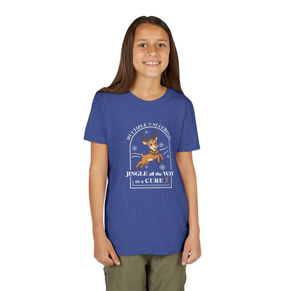 Youth "Jingle All The Way To A CURE" Short Sleeve Tee for Multiple Sclerosis Awareness