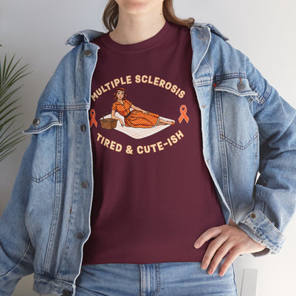 Empowering MS Awareness Tee: Tired & Cute-ish | Supportive Gift, Casual Wear, Disability Awareness, Motivational Apparel, Everyday Style