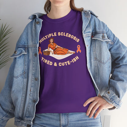 Empowering MS Awareness Tee: Tired & Cute-ish | Supportive Gift, Casual Wear, Disability Awareness, Motivational Apparel, Everyday Style