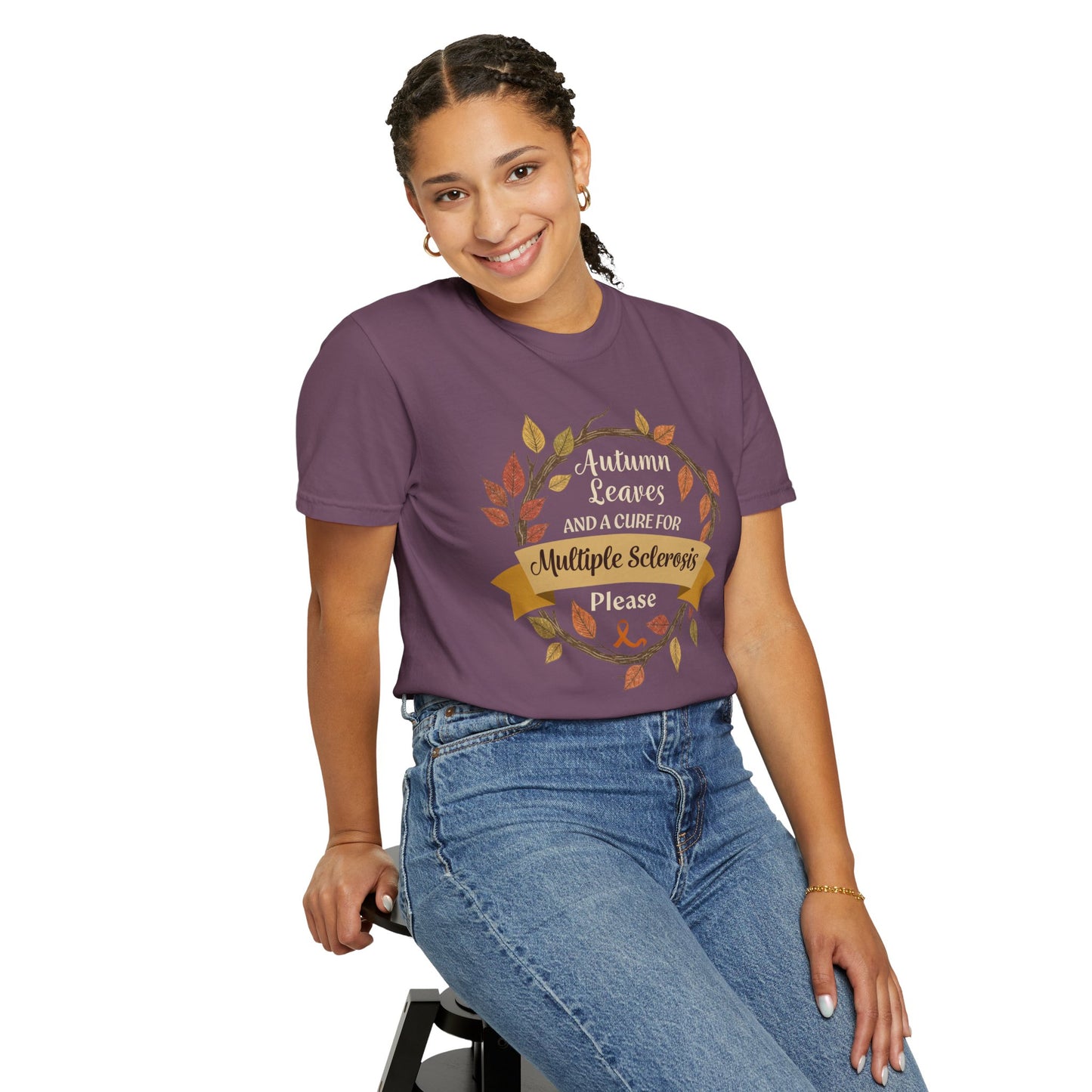 Autumn Leaves Multiple Sclerosis Awareness T-shirt, Unisex Graphic Tee, Fall Fashion, Support MS Research, Gift for Her