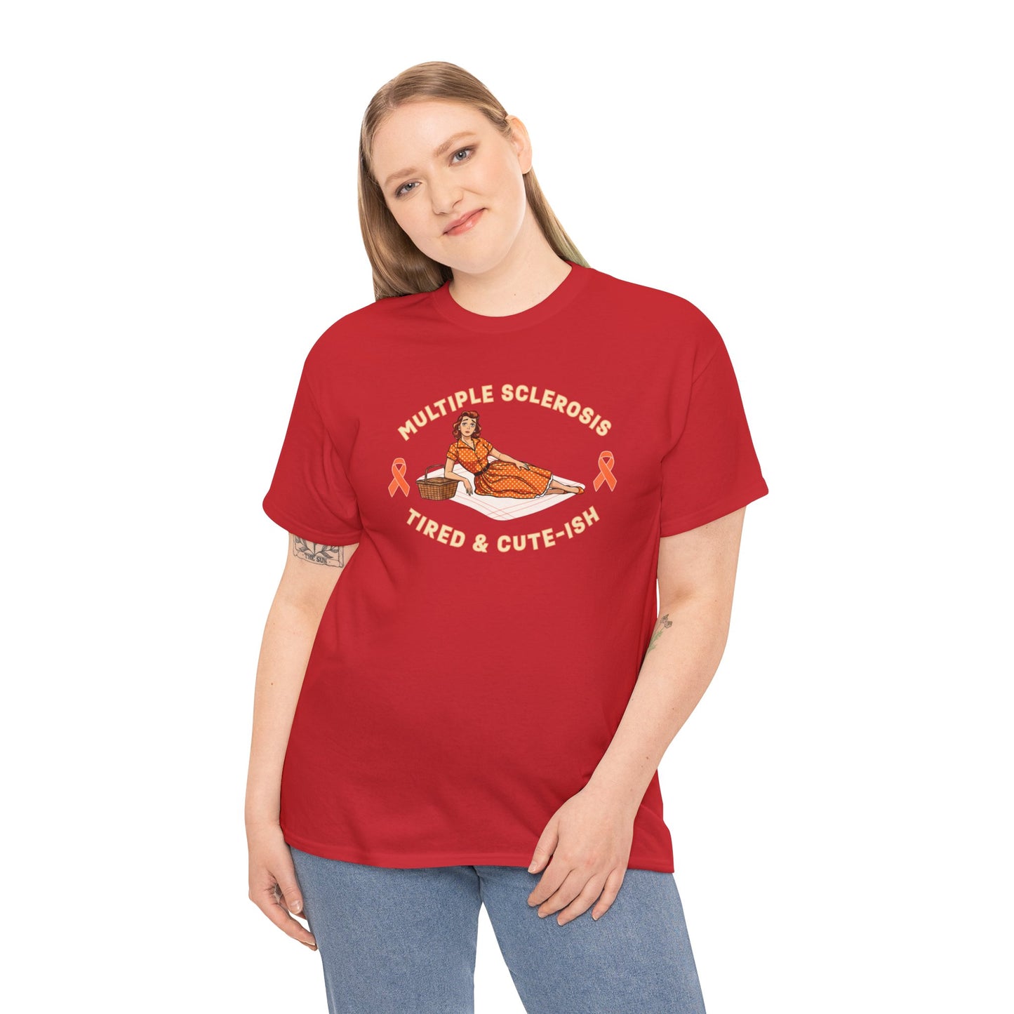 Empowering MS Awareness Tee: Tired & Cute-ish | Supportive Gift, Casual Wear, Disability Awareness, Motivational Apparel, Everyday Style