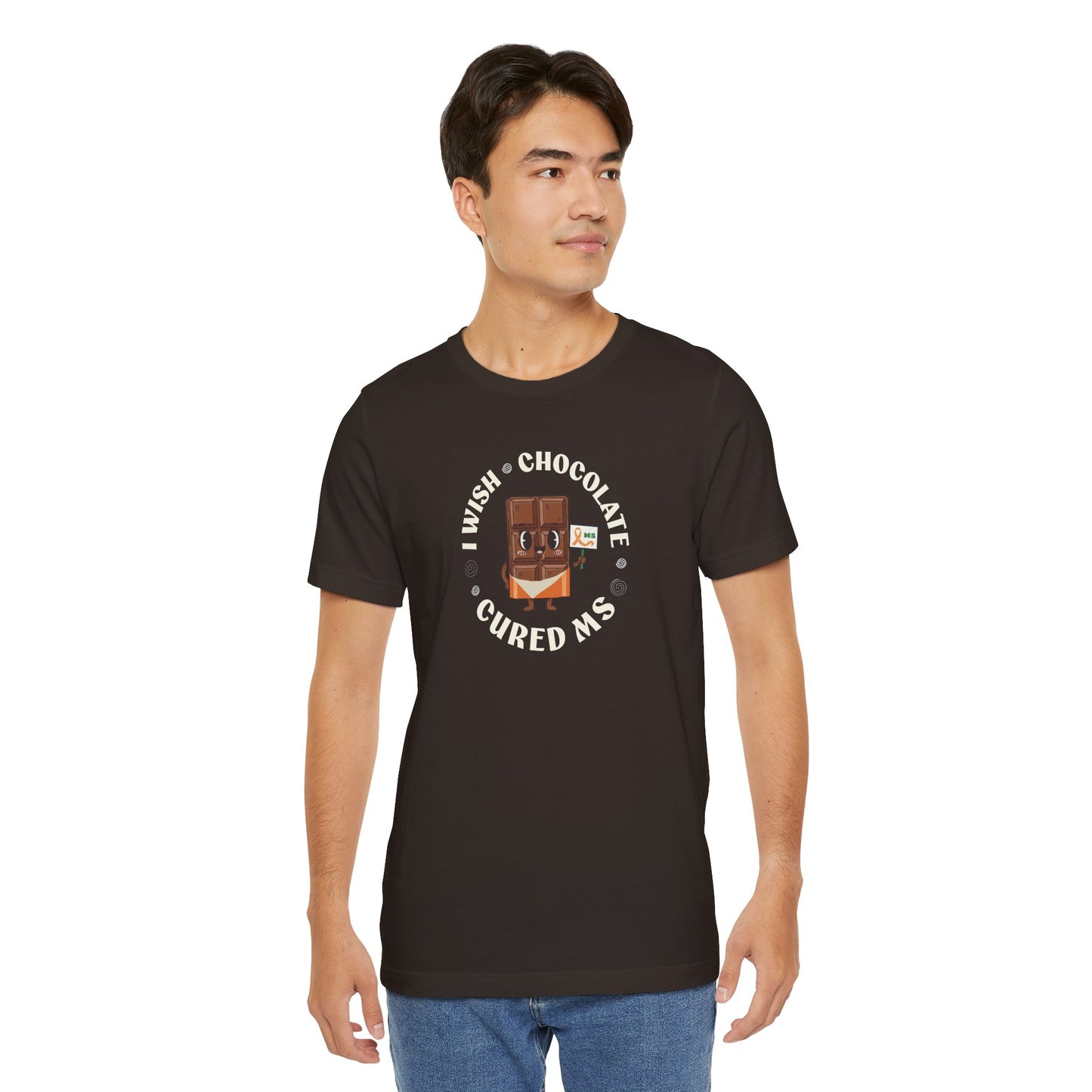 I Wish Chocolate Cured MS Adult Tee Multiple Sclerosis Awareness, Charity Shirt, Unisex, Gift for Supporters, Fundraising Apparel