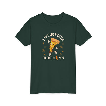 Youth I Wish Pizza CURED MS Short Sleeve Tee for Multiple Sclerosis Awareness