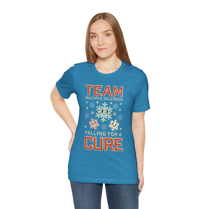 Falling for a Cure Team Tee- Adult Multiple Sclerosis Awareness, Charity Shirt, Unisex, Gift for Supporters, Fundraising Apparel