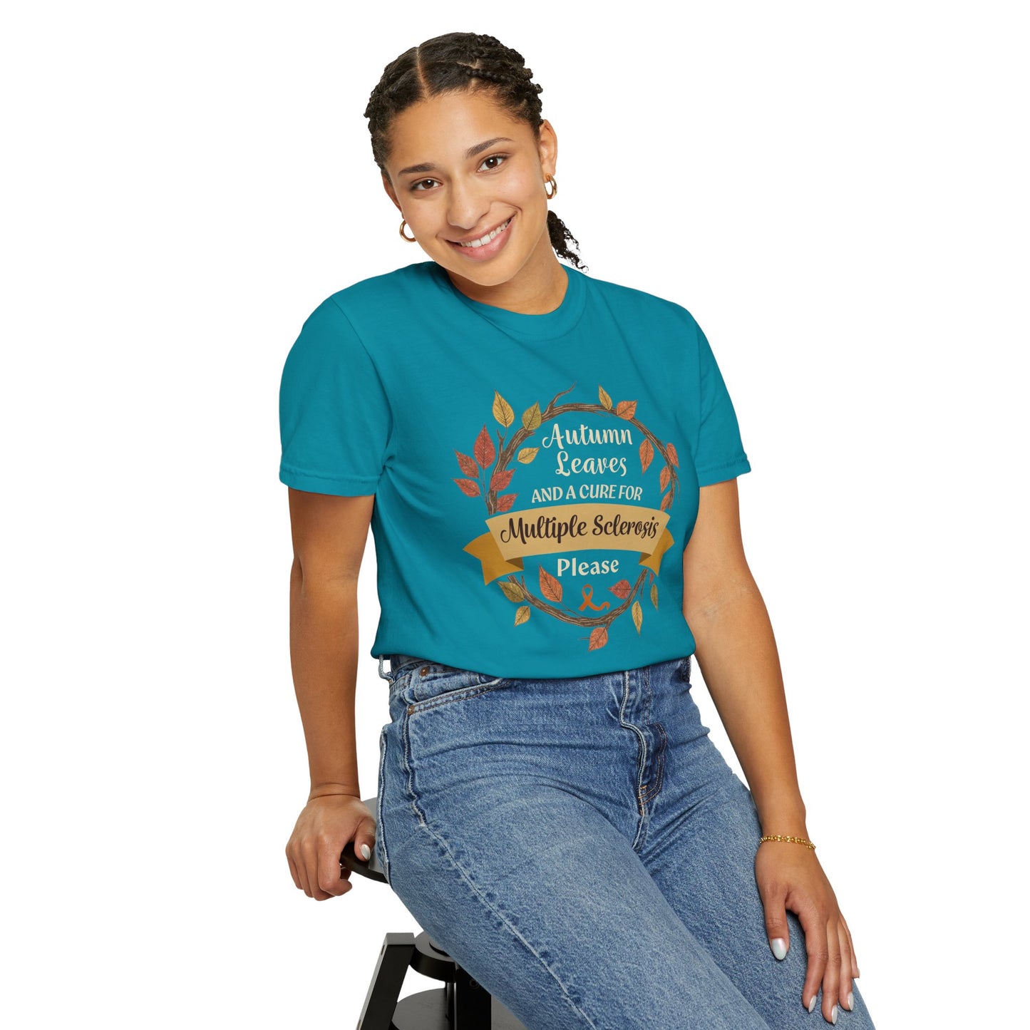Autumn Leaves Multiple Sclerosis Awareness T-shirt, Unisex Graphic Tee, Fall Fashion, Support MS Research, Gift for Her