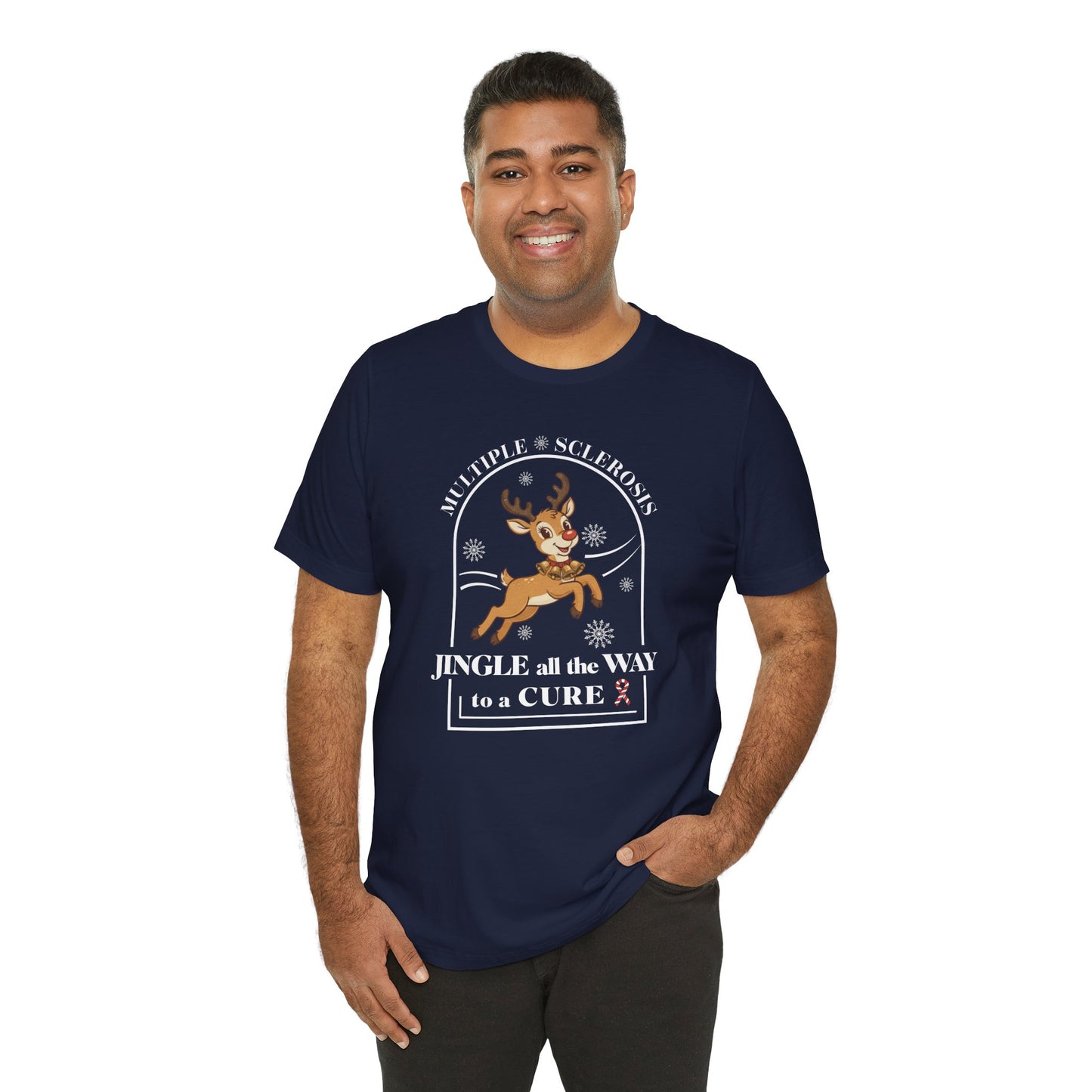 Jingle All The Way To A Cure For MS T-Shirt | Multiple Sclerosis Christmas Tee