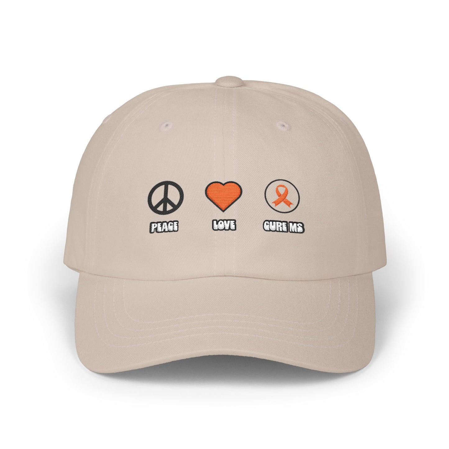 Peace Love CURE MS Dad Cap