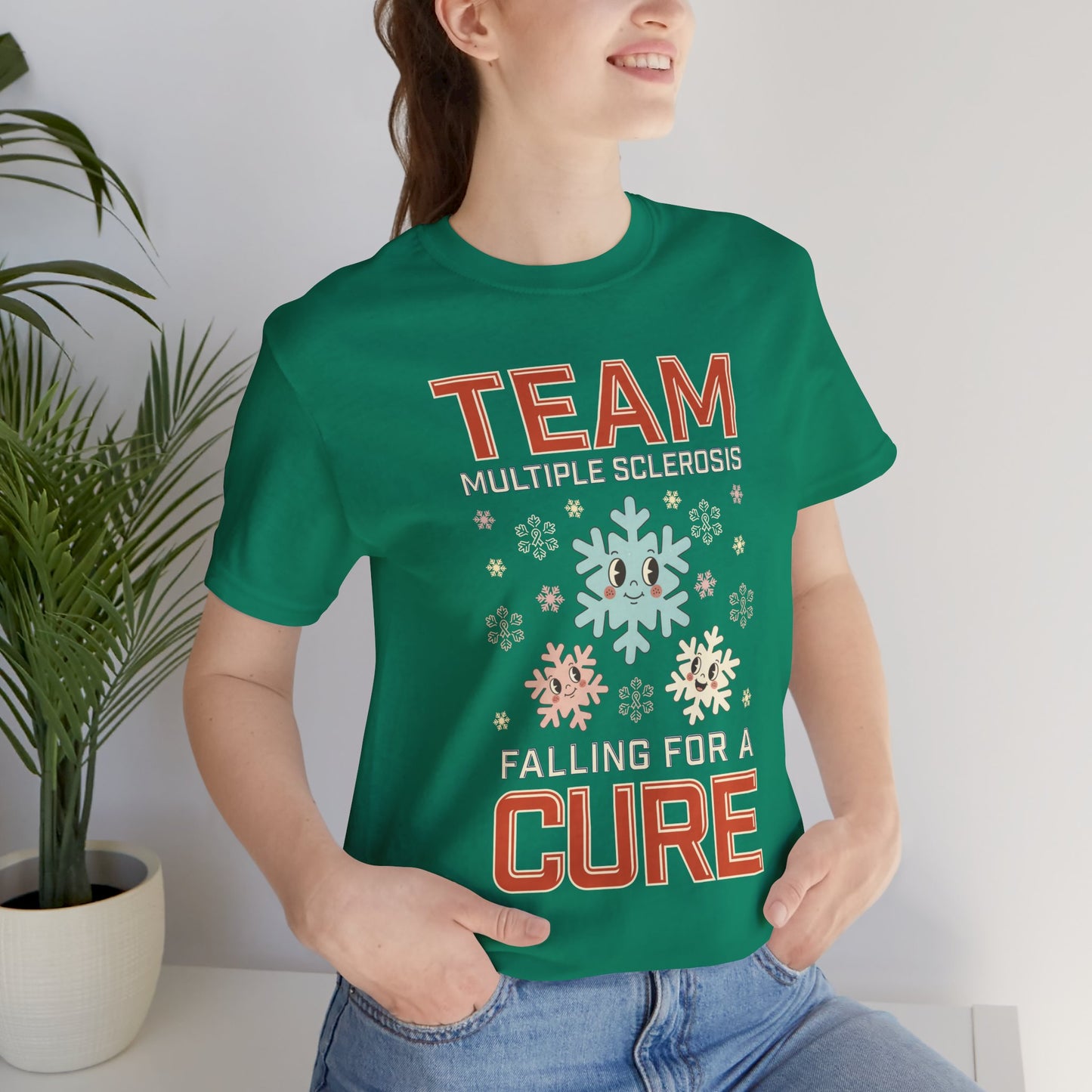 Falling for a Cure Team Tee- Adult Multiple Sclerosis Awareness, Charity Shirt, Unisex, Gift for Supporters, Fundraising Apparel