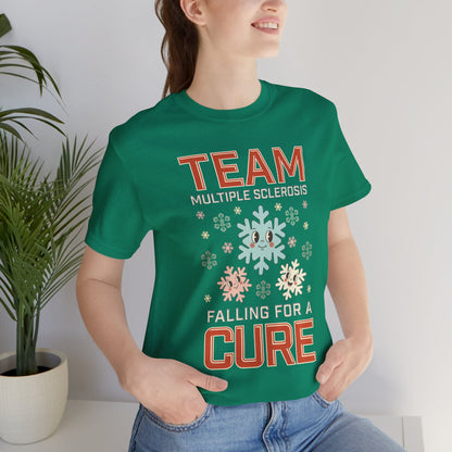 Falling for a Cure Team Tee- Adult Multiple Sclerosis Awareness, Charity Shirt, Unisex, Gift for Supporters, Fundraising Apparel