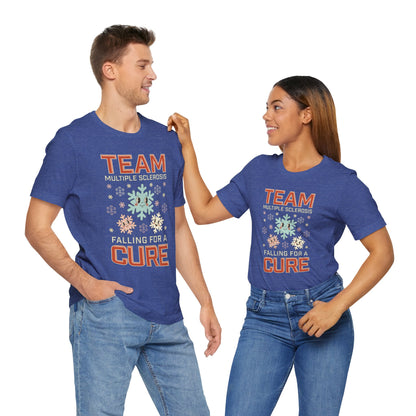 Falling for a Cure Team Tee- Adult Multiple Sclerosis Awareness, Charity Shirt, Unisex, Gift for Supporters, Fundraising Apparel
