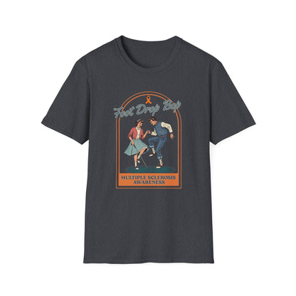 Foot Drop Bop Awareness T-Shirt, Unisex Graphic Tee for Multiple Sclerosis Awareness, Comfortable Casual Wear, Gift for MS Advocates
