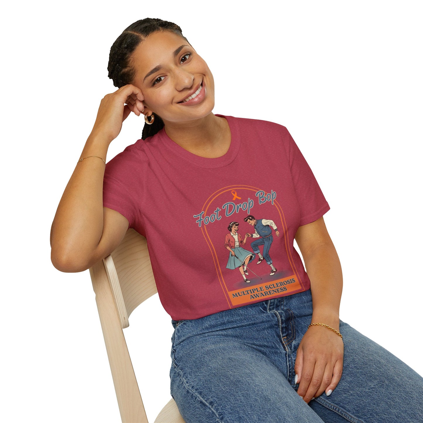 Foot Drop Bop Awareness T-Shirt, Unisex Graphic Tee for Multiple Sclerosis Awareness, Comfortable Casual Wear, Gift for MS Advocates