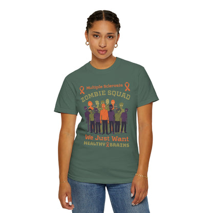 Funny MS Awareness Zombie T-shirt- Give Us Your Healthy Brains