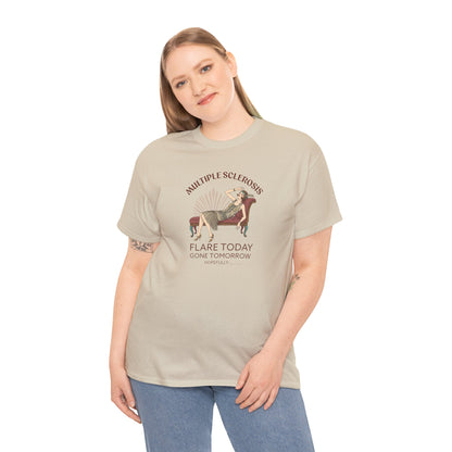 Flare Today Gone Tomorrow "Hopefully" Flapper - Unisex T-Shirt for Multiple Sclerosis Support, Gift for Awareness Events, Casual Wear, Unique Statement Piece
